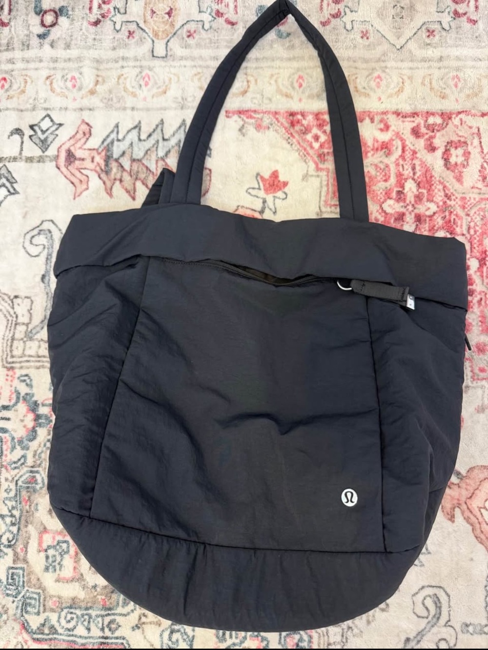 lululemon athletica Black Quilted-Style Tote Bag